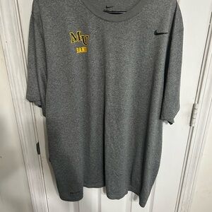 Nike Men’s Gray Short-Sleeve Dri-FIT Band Tee with Yellow MU Logo